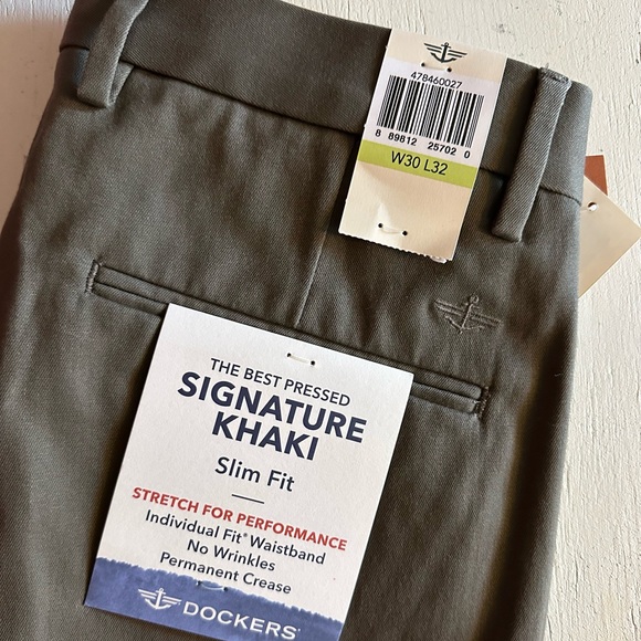 Docker’s Men’s Signature Khaki Slim Fit - NWT, 30 x 32, Grey - Picture 4 of 7
